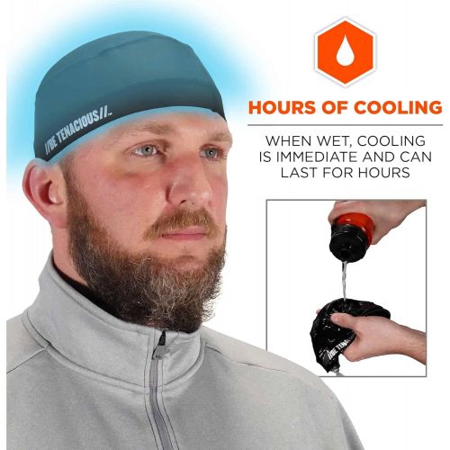  Ergodyne - 12686 Chill Its 6632 Cooling Skull Cap, Sweat Wicking Helmet Liner, UPF 50 Sun Protection Black