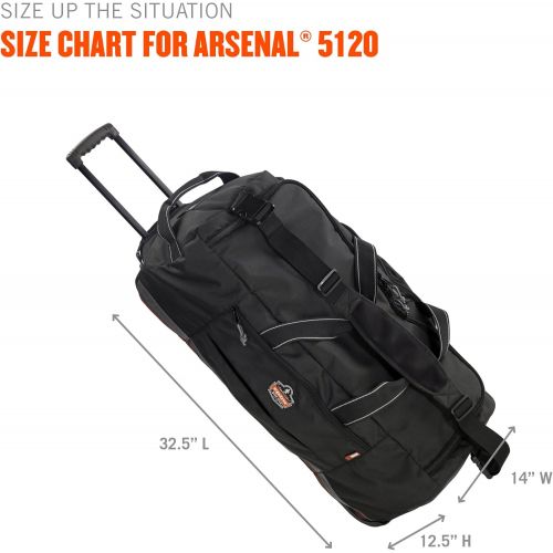  Ergodyne Arsenal 5120 Wheeled Duffel Bag, 32.5-Inch, Black