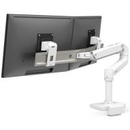 Ergotron LX Desk Dual Direct Arm Mount with Low-Profile Clamp (White)