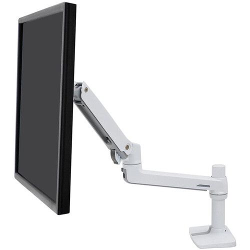  Ergotron LX Desk Monitor Arm with Low-Profile Clamp (White)