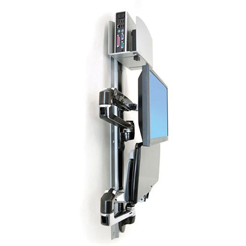  Ergotron LX Wall Mount System with Medium Silver CPU Holder