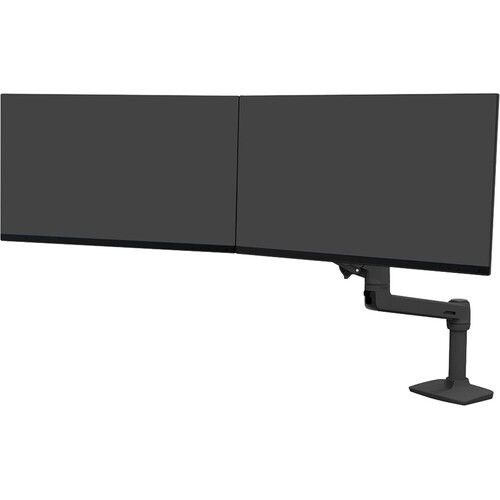  Ergotron LX Desk Dual Direct Arm Mount with Low-Profile Clamp (Matte Black)