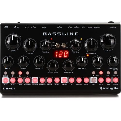  Erica Synths Bassline DB-01 Desktop Bassline Synthesizer with Deck Saver Cover