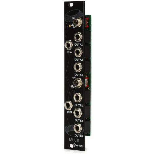  Erica Synths Black Multi Dual 1-to-3 Buffered Multiple Eurorack Module