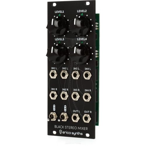  Erica Synths Black Stereo Mixer V3 Four Stereo Input Eurorack Mixer Module