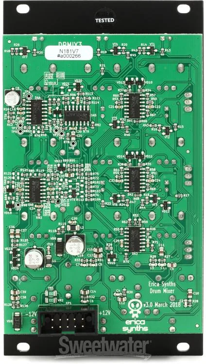  Erica Synths Drum Mixer Seven Input Mixer Eurorack Module with Vactrol Compressor and Assignable Aux Send