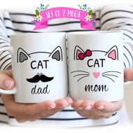 ErikaLesavageDesign Cat Lover Gift Mugs, Cat Mom, Cat Dad, Mugs for Cat Lovers
