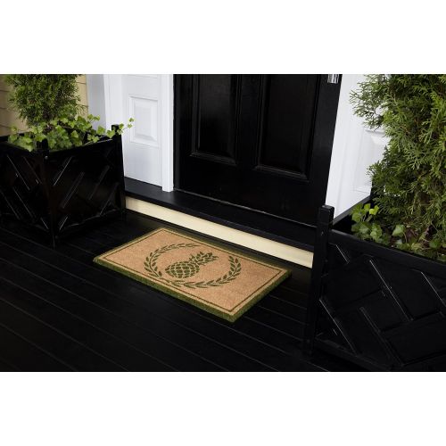  Erin Gate by Momeni Erin Gates Park Collection Pineapple Hand Woven Natural Coir Doormat 16 X 26, Green