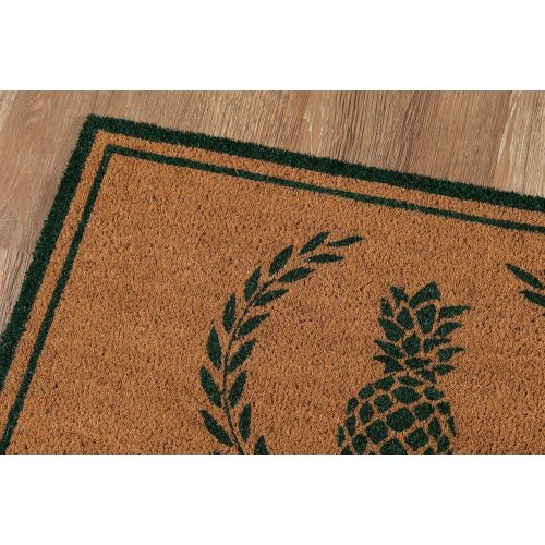  Erin Gate by Momeni Erin Gates Park Collection Pineapple Hand Woven Natural Coir Doormat 16 X 26, Green