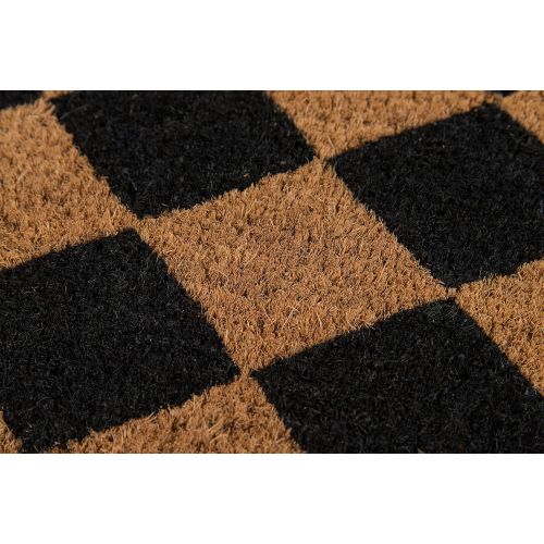  Erin Gate by Momeni Erin Gates Park Collection Harlequin Hand Woven Natural Coir Doormat 16 X 26, Black