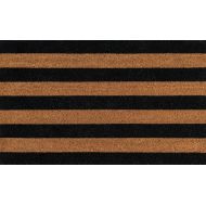 Erin Gate by Momeni Erin Gates Park Collection Stripe Hand Woven Natural Coir Doormat 16 X 26, Black