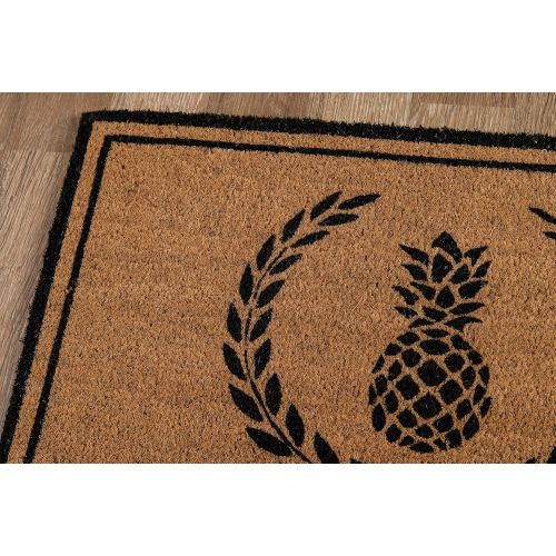  Erin Gate by Momeni Erin Gates Park Collection Pineapple Hand Woven Natural Coir Doormat 16 X 26, Black