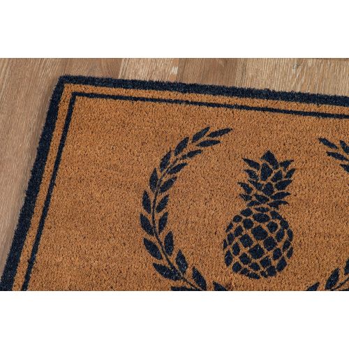  Erin Gate by Momeni Erin Gates Park Collection Pineapple Hand Woven Natural Coir Doormat 16 X 26, Navy Blue