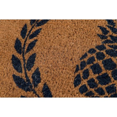  Erin Gate by Momeni Erin Gates Park Collection Pineapple Hand Woven Natural Coir Doormat 16 X 26, Navy Blue