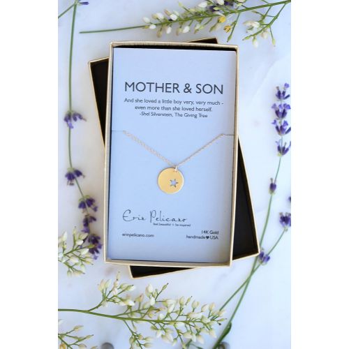  Erin Pelicano, ltd 14k Gold Mother Son Necklace Gold Mom Jewelry New Mom Gift