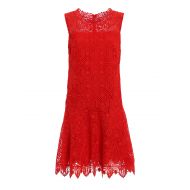 Ermanno Scervino Red macrame lace sleeveless dress