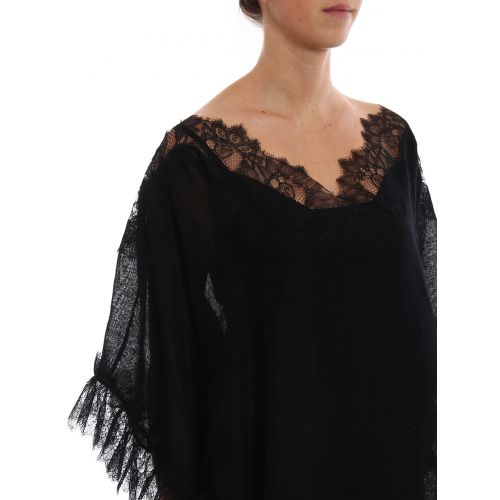  Ermanno Scervino Lace details linen maxi poncho