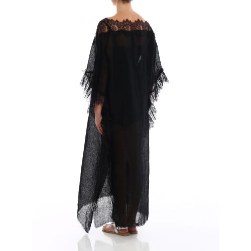  Ermanno Scervino Lace details linen maxi poncho