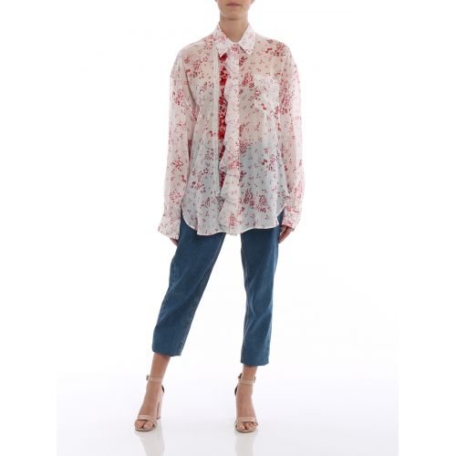  Ermanno Scervino Silk chiffon ruffled shirt