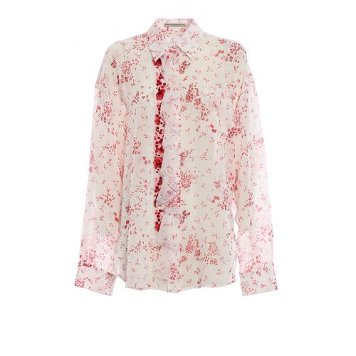  Ermanno Scervino Silk chiffon ruffled shirt