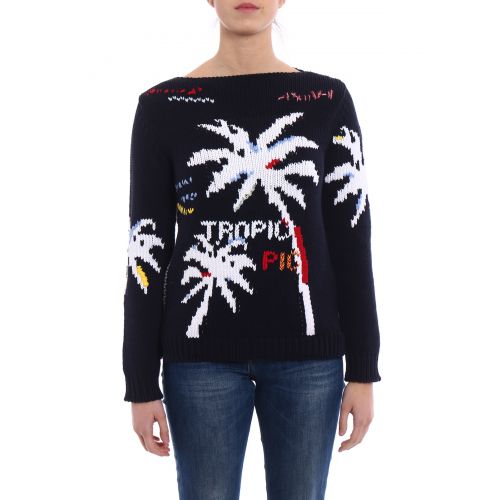  Ermanno Scervino Lace embellished striped sweater