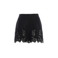 Ermanno Scervino Black linen and lace shorts