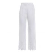 Ermanno Scervino Linen blend and lace trousers