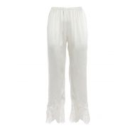 Ermanno Scervino Off-white satin and lace trousers