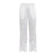 Ermanno Scervino Satin and lace optic white trousers