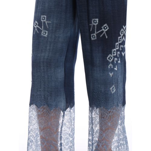  Ermanno Scervino Lace bottom embroidered trousers