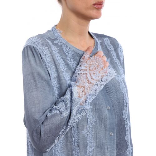  Ermanno Scervino Lace detailed faded effect shirt