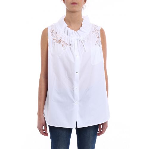  Ermanno Scervino Lace intarsia sleeveless shirt