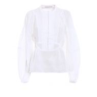 Ermanno Scervino Wide puff sleeve ramie blouse