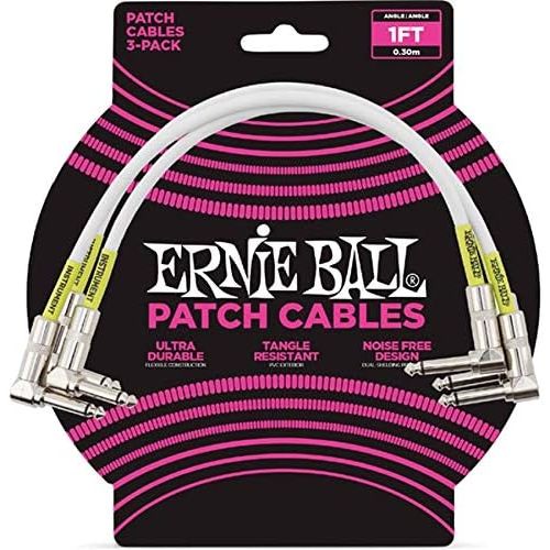  Ernie Ball Instrument Cable, White, 1 ft