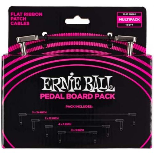  Ernie Ball Flat Ribbon Patch Cable, Pedalboard Combo (P06224)