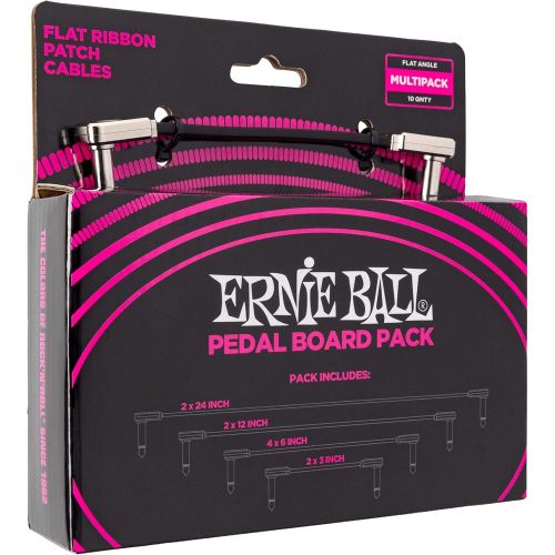  Ernie Ball Flat Ribbon Patch Cable, Pedalboard Combo (P06224)