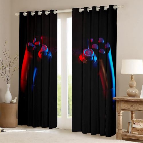  [아마존베스트]Erosebridal Games Curtain Boys Teens Gamer Video Game Gamepad Curtains Kids Child Novelty Modern Game Controller Window Curtain for Bedroom Luxury Gaming Darkening Thermal Drapes 2 Panels 38 X