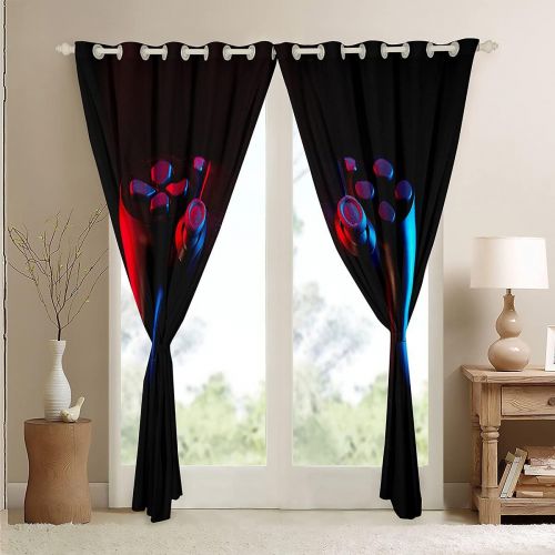  [아마존베스트]Erosebridal Games Curtain Boys Teens Gamer Video Game Gamepad Curtains Kids Child Novelty Modern Game Controller Window Curtain for Bedroom Luxury Gaming Darkening Thermal Drapes 2 Panels 38 X