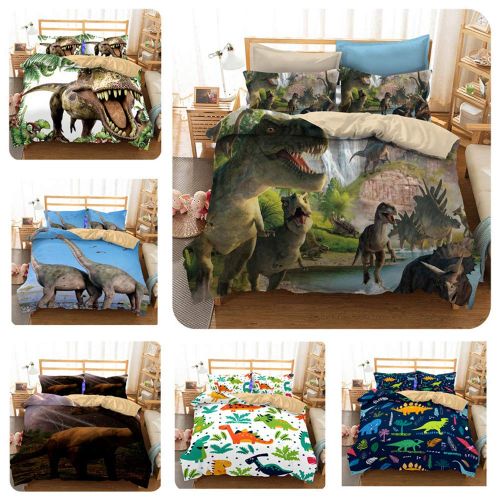  Erosebridal Duvet Cover Set Kids Boys Bedding Full Dinosaur Cartoon Comforter Set Dinosaur world Bedding Set Navy Teens Adults 3 Pcs Girl Quilt Bed Cover with 2 Pillowcase and 1 Du