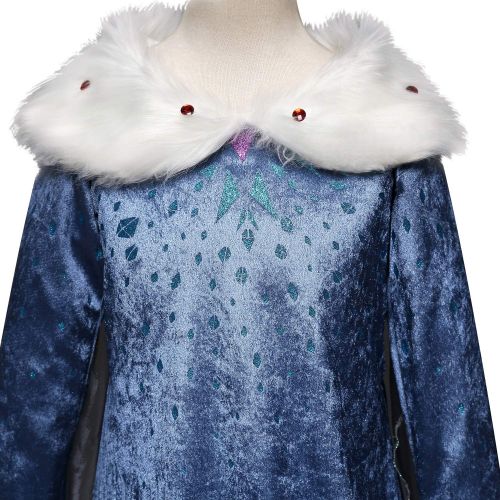  EsTong Girls Snow Princess Fancy Cosplay Dress Winter Toddlers Halloween Costume Party Dress Up