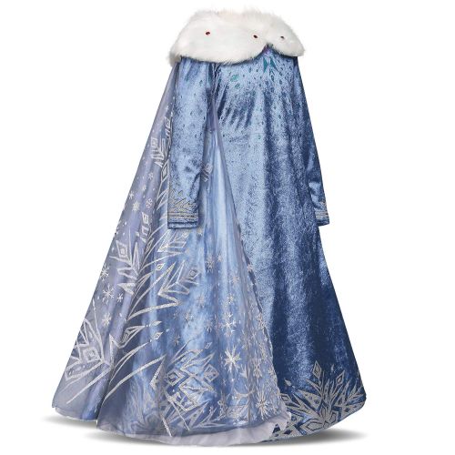  EsTong Girls Snow Princess Fancy Cosplay Dress Winter Toddlers Halloween Costume Party Dress Up