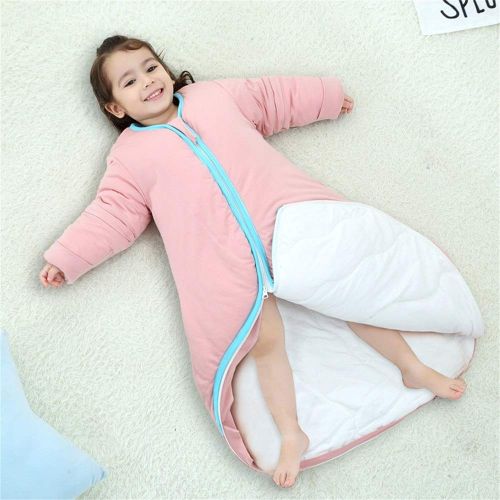  EsTong Unisex Baby Cartoon Whale Wearable Blanket Toddler Detachable Sleeves Sleepsack Cotton Nightgowns Sleeping Bag Pink 2.5Tog M