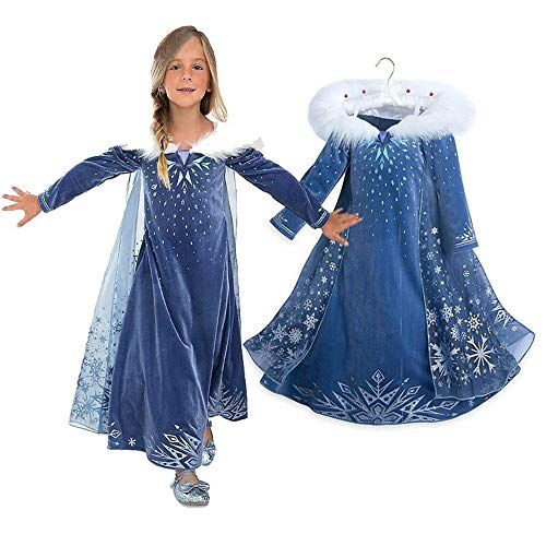  EsTong Girls Snow Princess Fancy Cosplay Dress Winter Toddlers Halloween Costume Party Dress Up