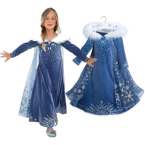  EsTong Girls Snow Princess Fancy Cosplay Dress Winter Toddlers Halloween Costume Party Dress Up