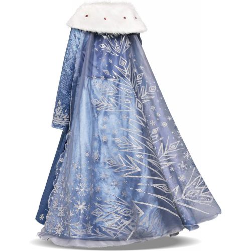  EsTong Girls Snow Princess Fancy Cosplay Dress Winter Toddlers Halloween Costume Party Dress Up