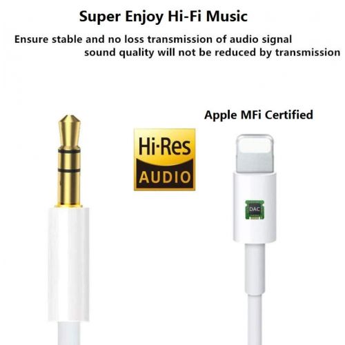  Aux Cord for iPhone, Apple MFi Certified esbeecables Lightning to 3.5mm Aux Cable for Car Compatible with iPhone 13 12 11 XS XR X 8 7 6 iPad iPod for Car Home Stereo Headphone Spea