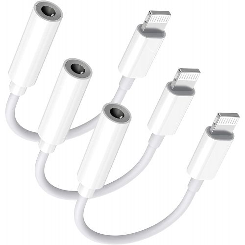  Esbeecables Lightning to 3.5 mm Headphone Jack Adapter, [Apple MFi Certified] 3 Pack iPhone 3.5mm Headphones/Earphones Jack Aux Audio Dongle Adapter Compatible for iPhone 13 12 11 XS XR X 8 7