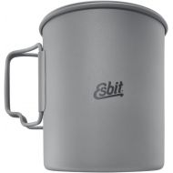 Esbit 750ml (25 oz) Ultralight Titanium Cooking Pot with Hinged Grip and Mesh Stow Bag