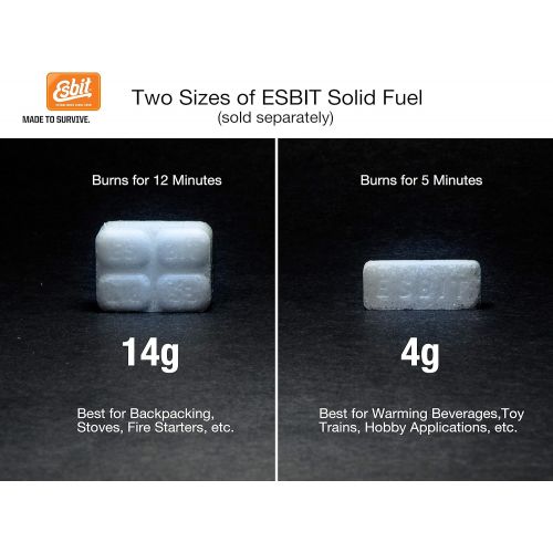  Esbit 1300 Degree Smokeless Solid Fuel Tablets for Hobby, Outdoor, and Emergency Use, 60 Pieces Each 4g