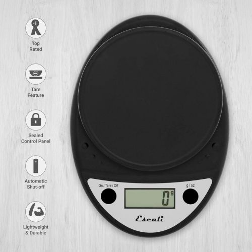  Escali Primo P115CH Precision Kitchen Food Scale for Baking and Cooking, Lightweight and Durable Design, LCD Digital Display, Black: Digital Kitchen Scales: Kitchen & Dining